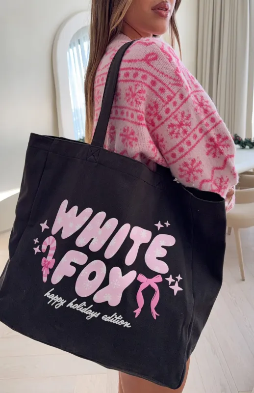 Christmas Feeling Tote Bag Charcoal sold by White Fox Boutique
