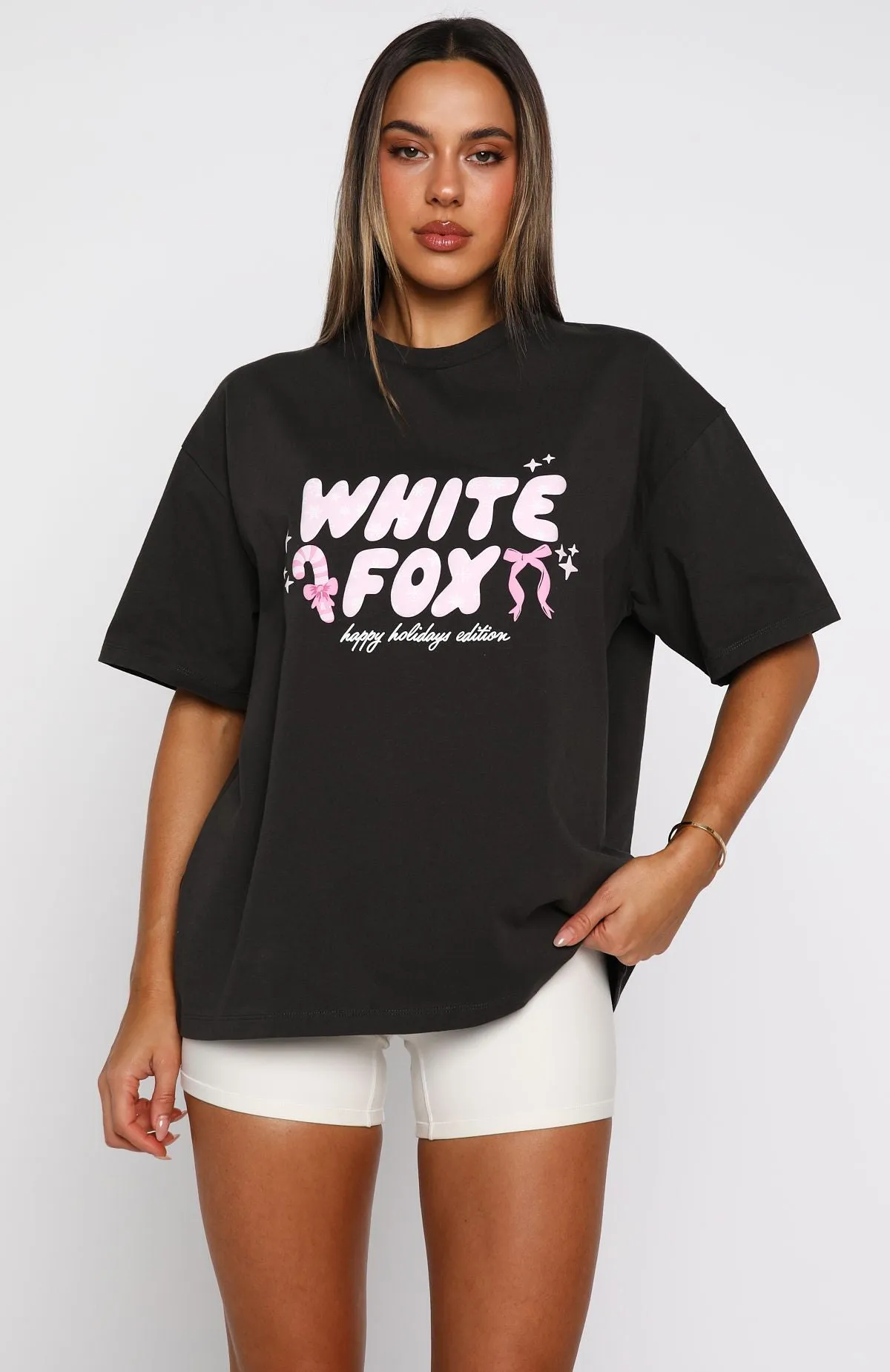 Christmas Feeling Oversized Tee Charcoal sold by White Fox Boutique product image thumbnail 3