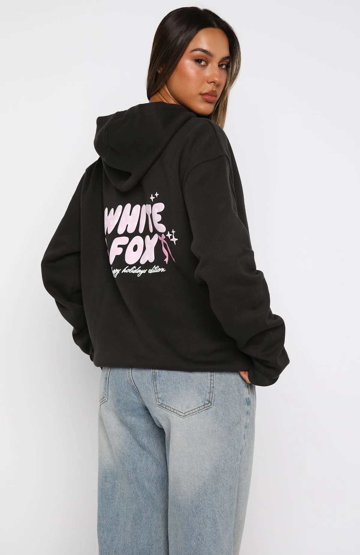 Christmas Feeling Oversized Hoodie Charcoal sold by White Fox Boutique product image thumbnail 5