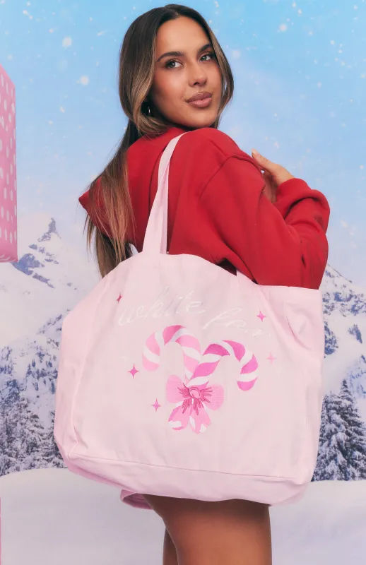 Candy Cane Christmas Tote Bag Cupcake sold by White Fox Boutique