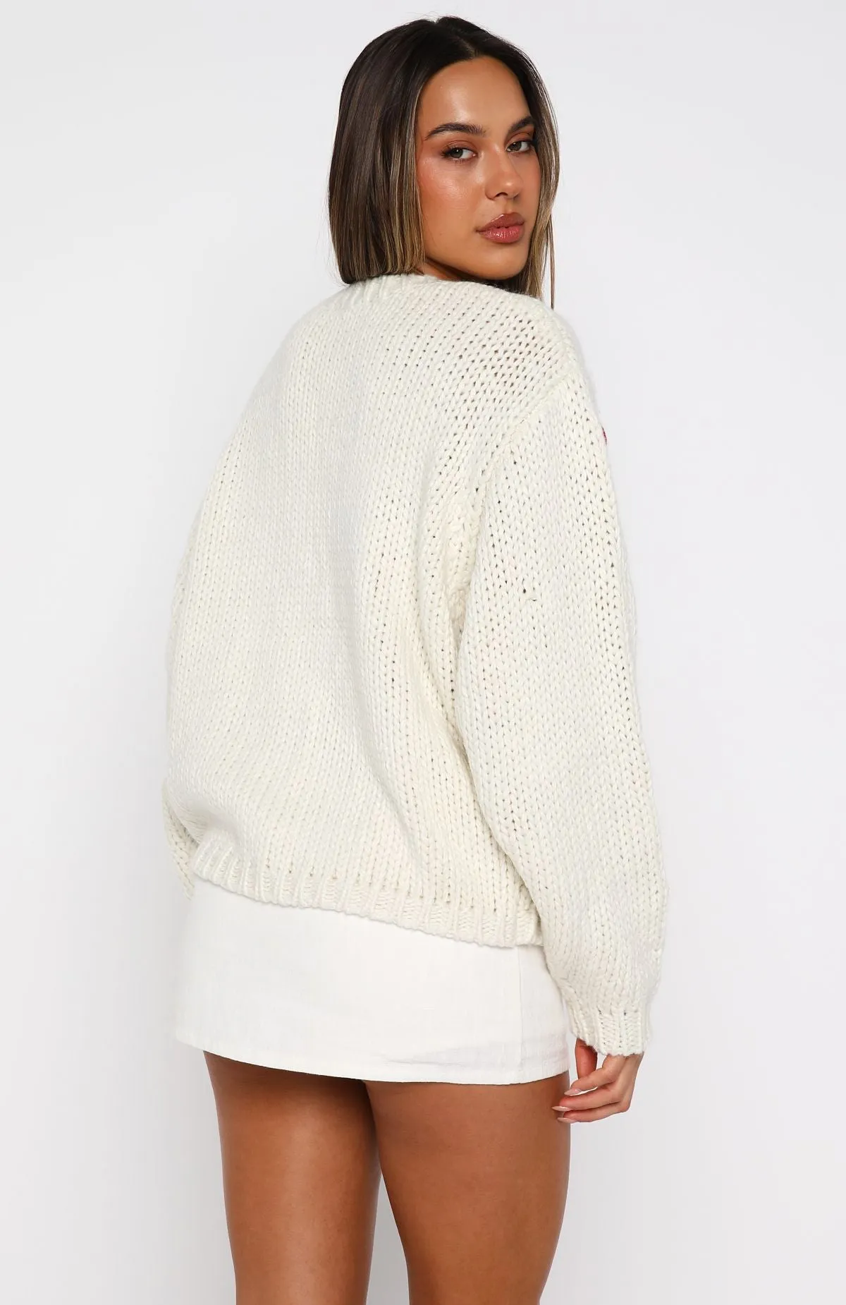 Candy Cane Crush Knit Sweater Cream sold by White Fox Boutique product image thumbnail 4