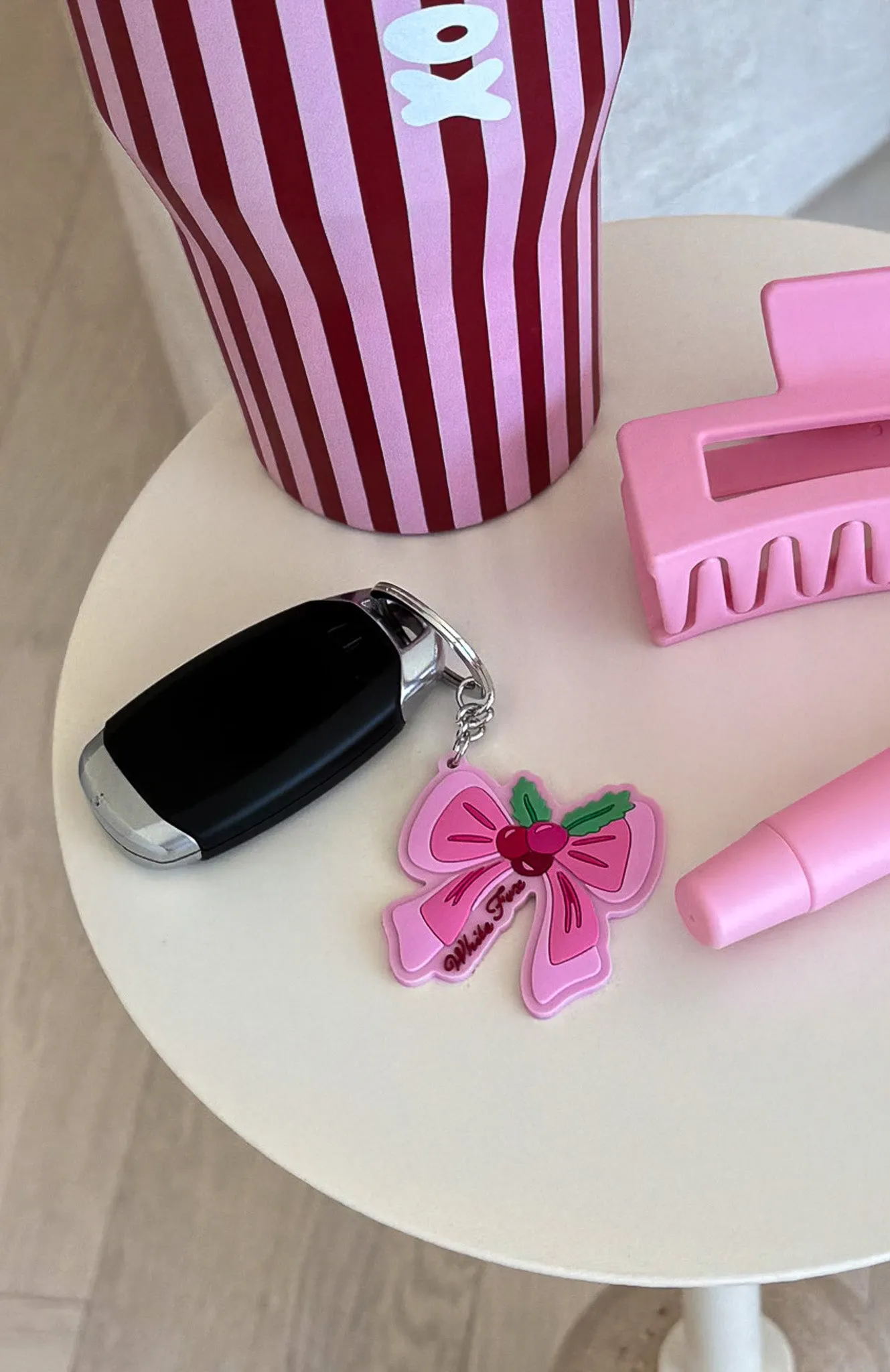 Berry Bow Keychain Pink sold by White Fox Boutique product image thumbnail 2