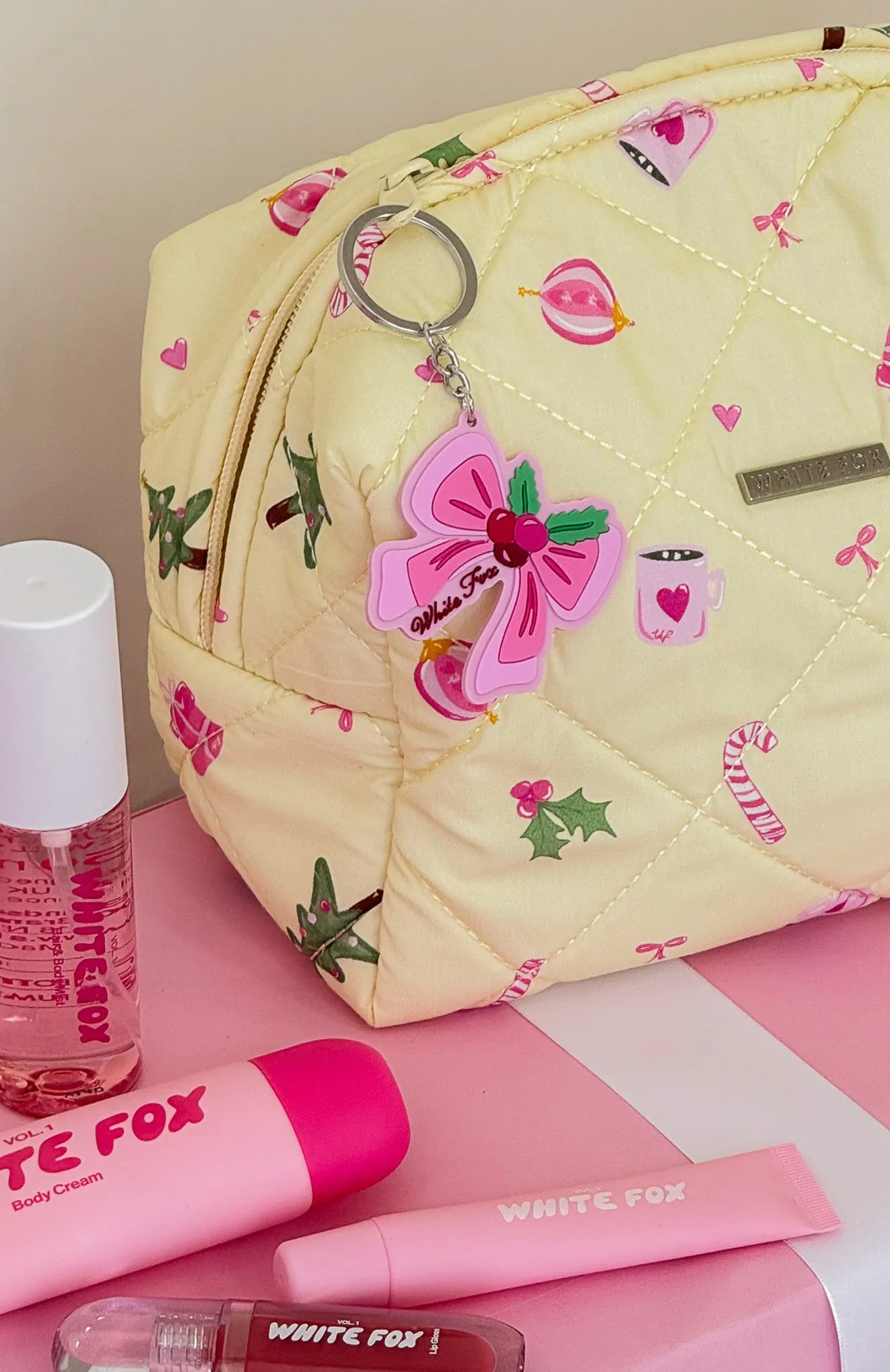 Berry Bow Keychain Pink sold by White Fox Boutique