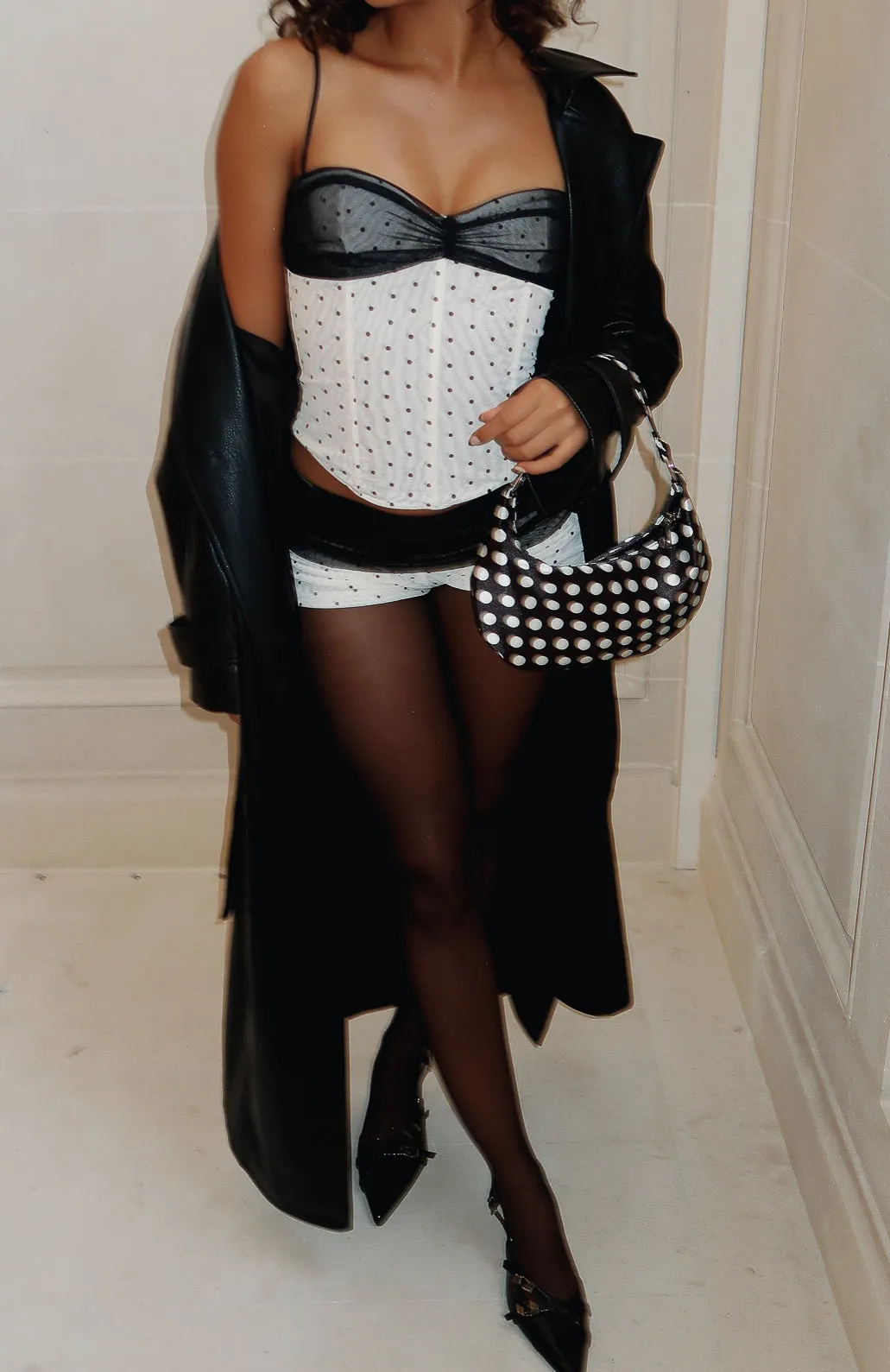 Aydin Shoulder Bag Black Polka Dot sold by White Fox Boutique product image thumbnail 2