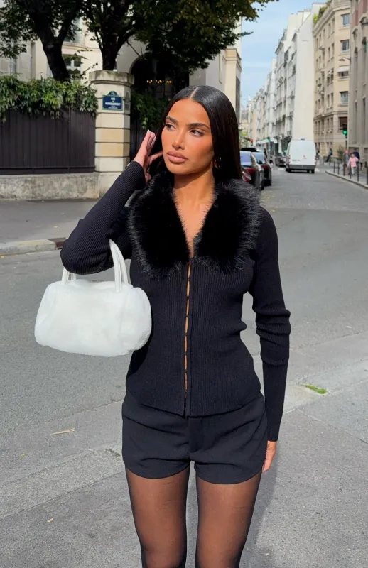 All Bundled Up Knit Cardigan Black sold by White Fox Boutique