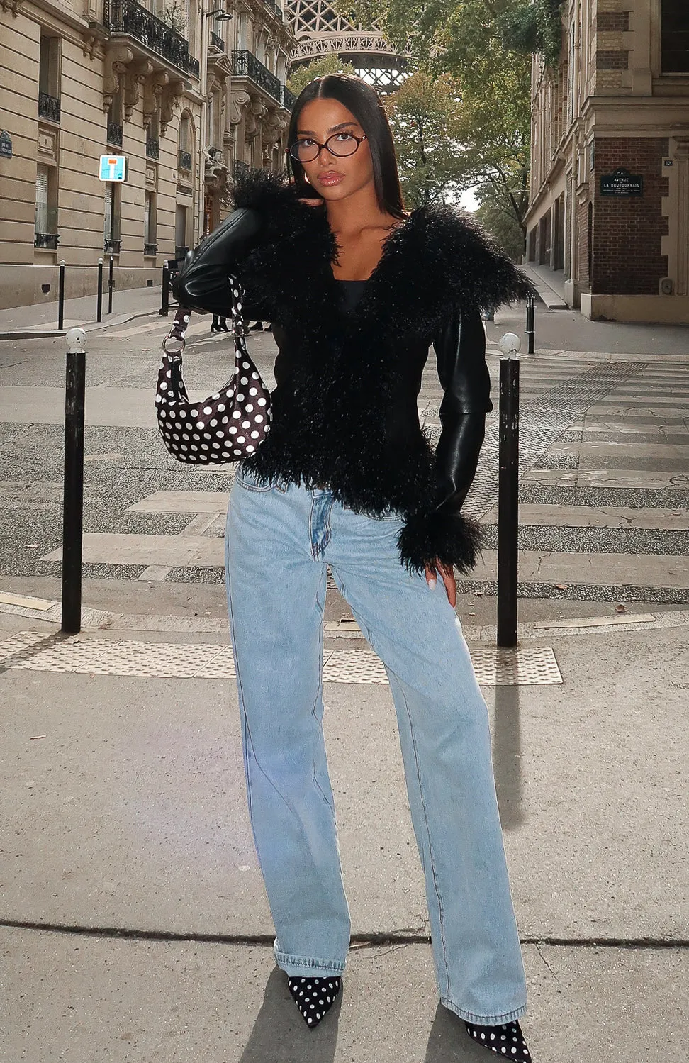 Level Playing Field PU Jacket Black sold by White Fox Boutique