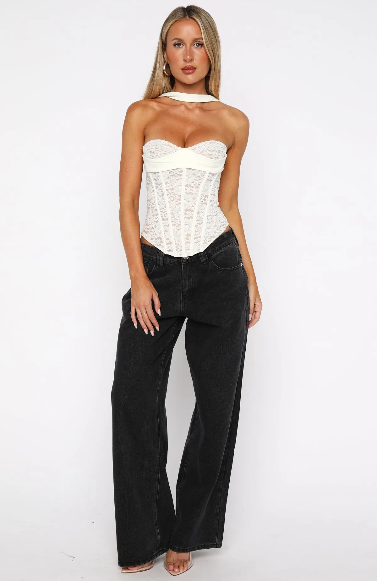 Parisian Love Story Bustier Cream sold by White Fox Boutique product image thumbnail 5