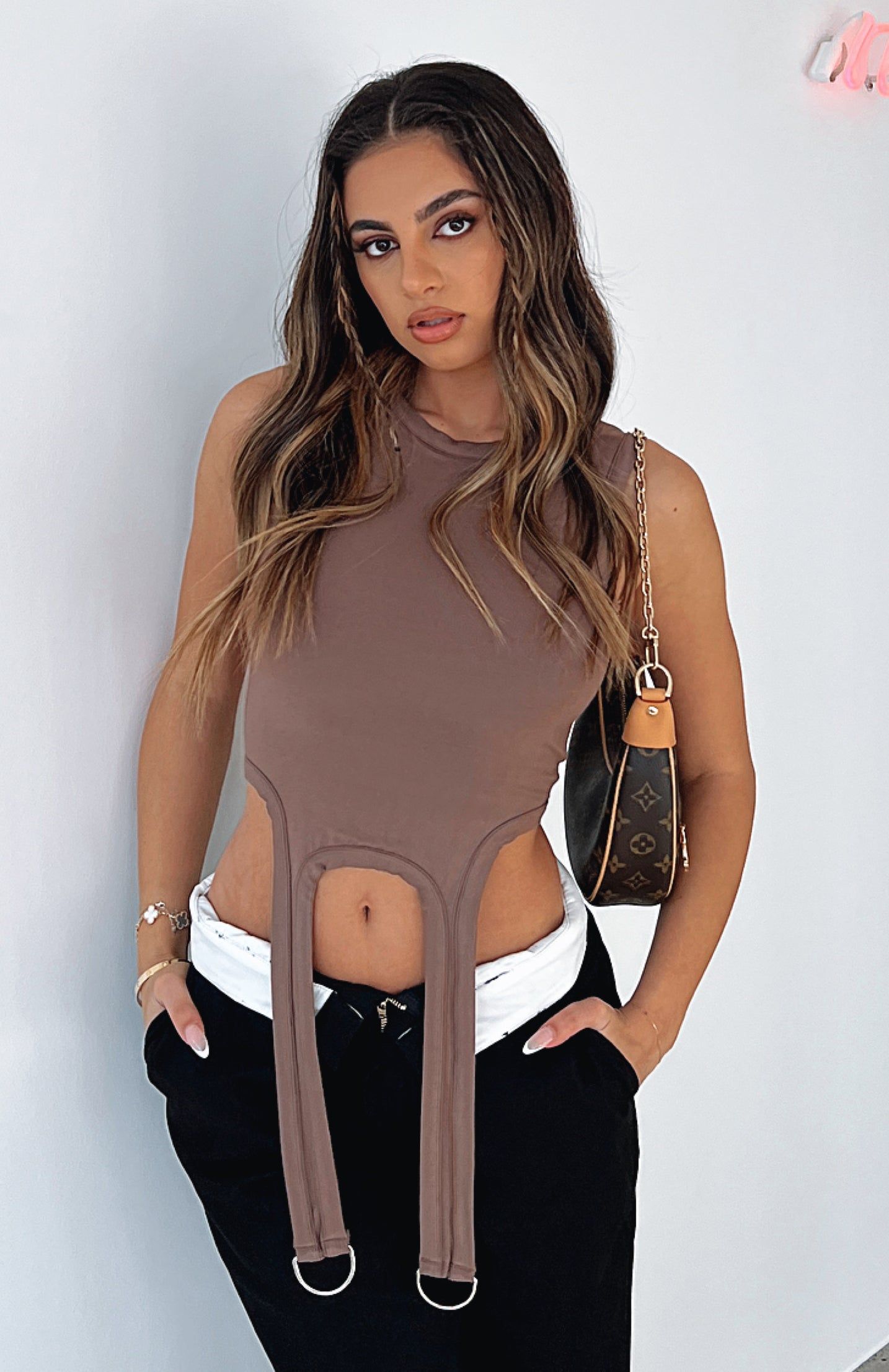 Watching Out For You Crop Mocha sold by White Fox Boutique product image thumbnail 5