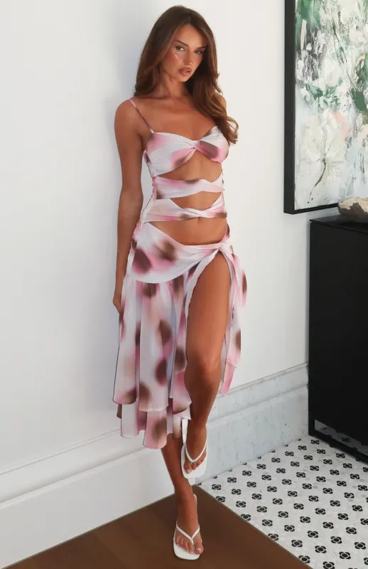 Dancing In Greece Midi Dress Neopolitana Sundae made by White Fox Boutique