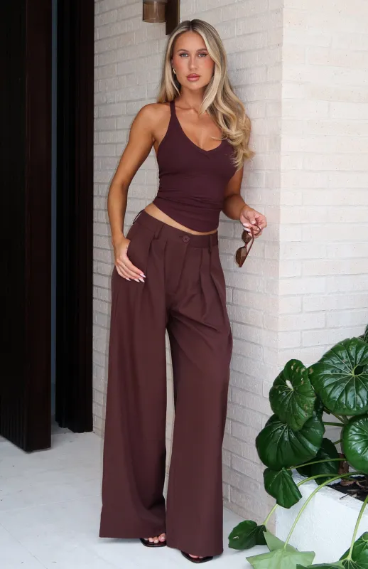 Figuring Out Feelings Pants Chocolate sold by White Fox Boutique