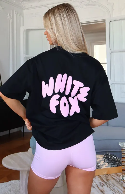 Club 14 Allie Oversized Tee Black sold by White Fox Boutique