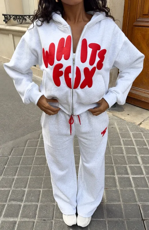 Club 14 Allie Boxy Zip Front Hoodie Grey Marle made by White Fox Boutique