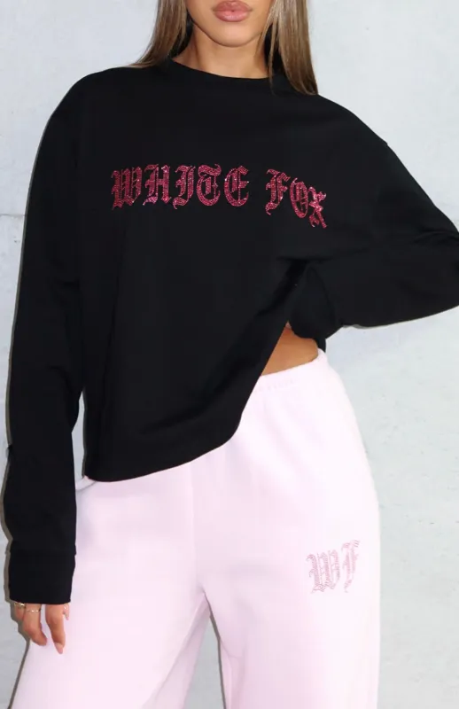 Lucky Ones Long Sleeve Tee Black sold by White Fox Boutique