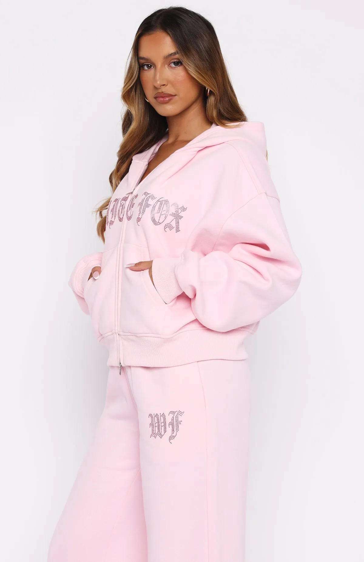 Lucky Ones Boxy Zip Front Hoodie Pink sold by White Fox Boutique product image thumbnail 3