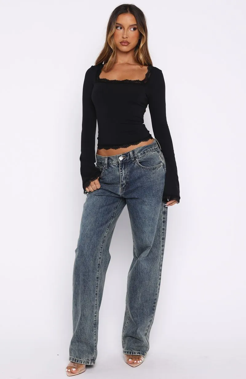 Queen Of Hearts Long Sleeve Top Black sold by White Fox Boutique product image thumbnail 5