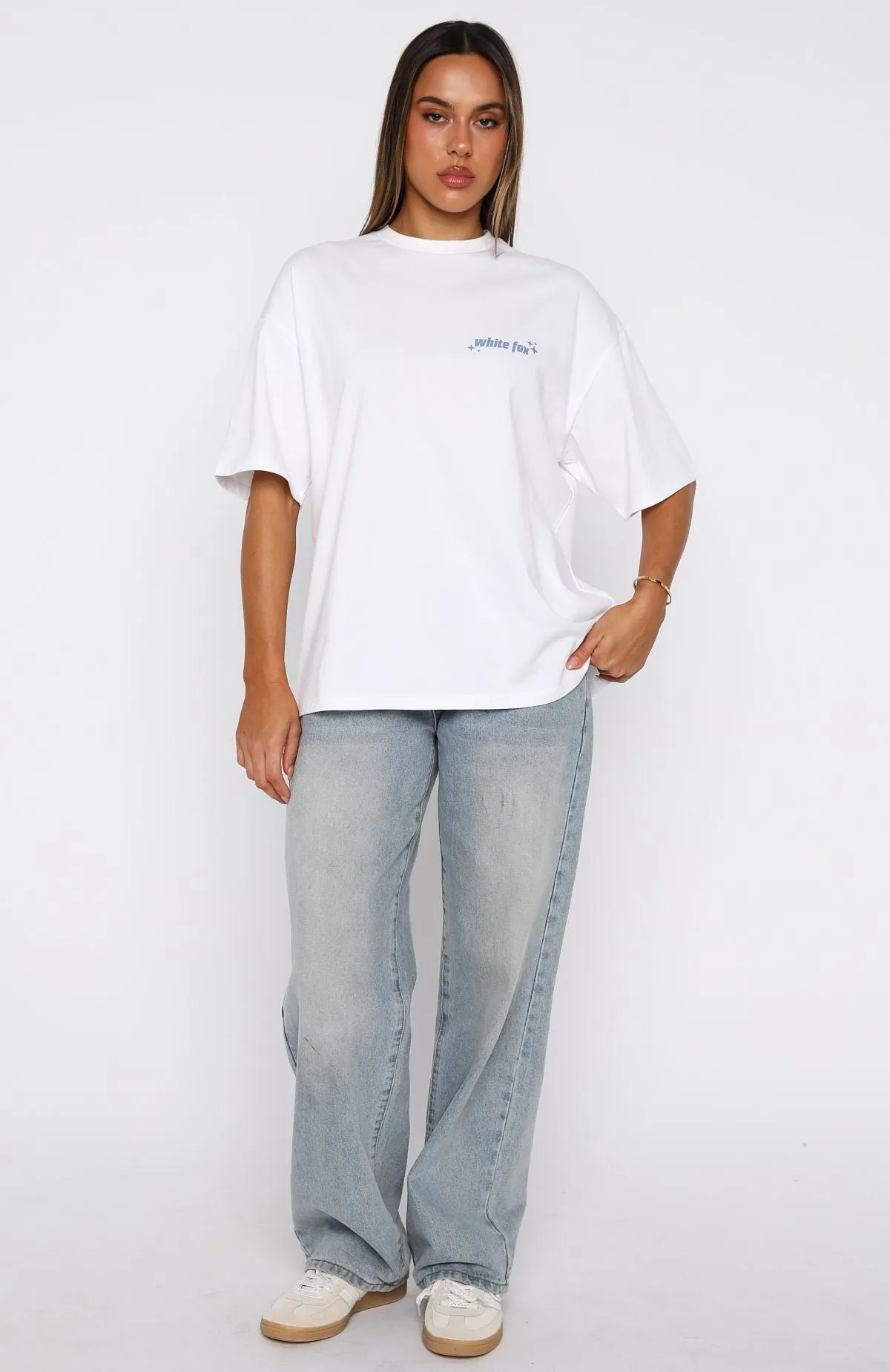 Pretty In Print Oversized Tee White sold by White Fox Boutique product image thumbnail 5