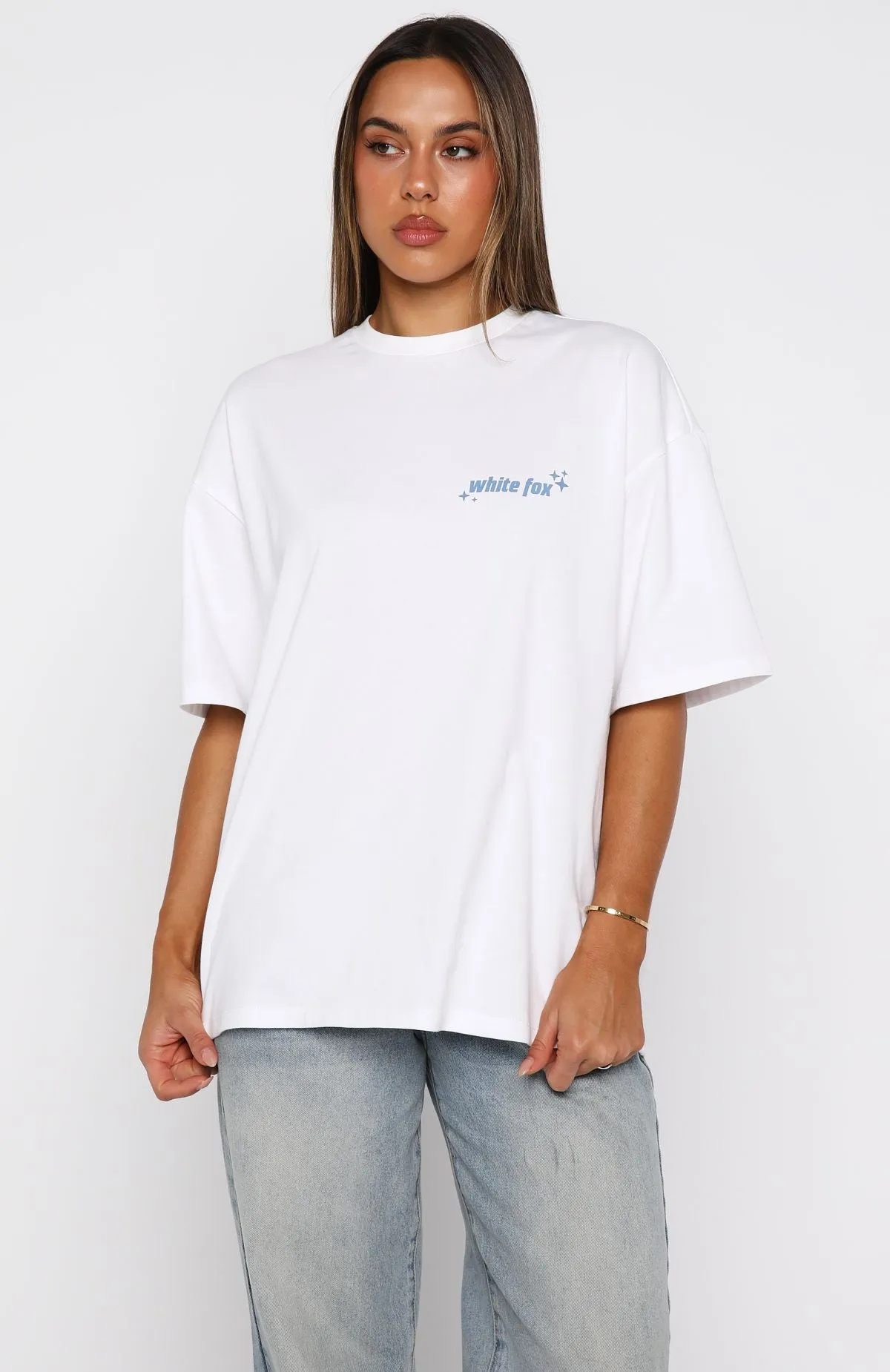 Pretty In Print Oversized Tee White sold by White Fox Boutique product image thumbnail 2