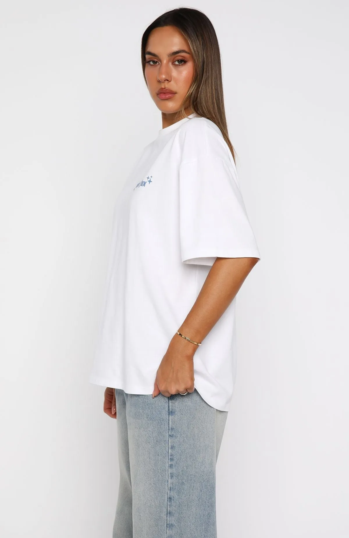 Pretty In Print Oversized Tee White sold by White Fox Boutique product image thumbnail 3