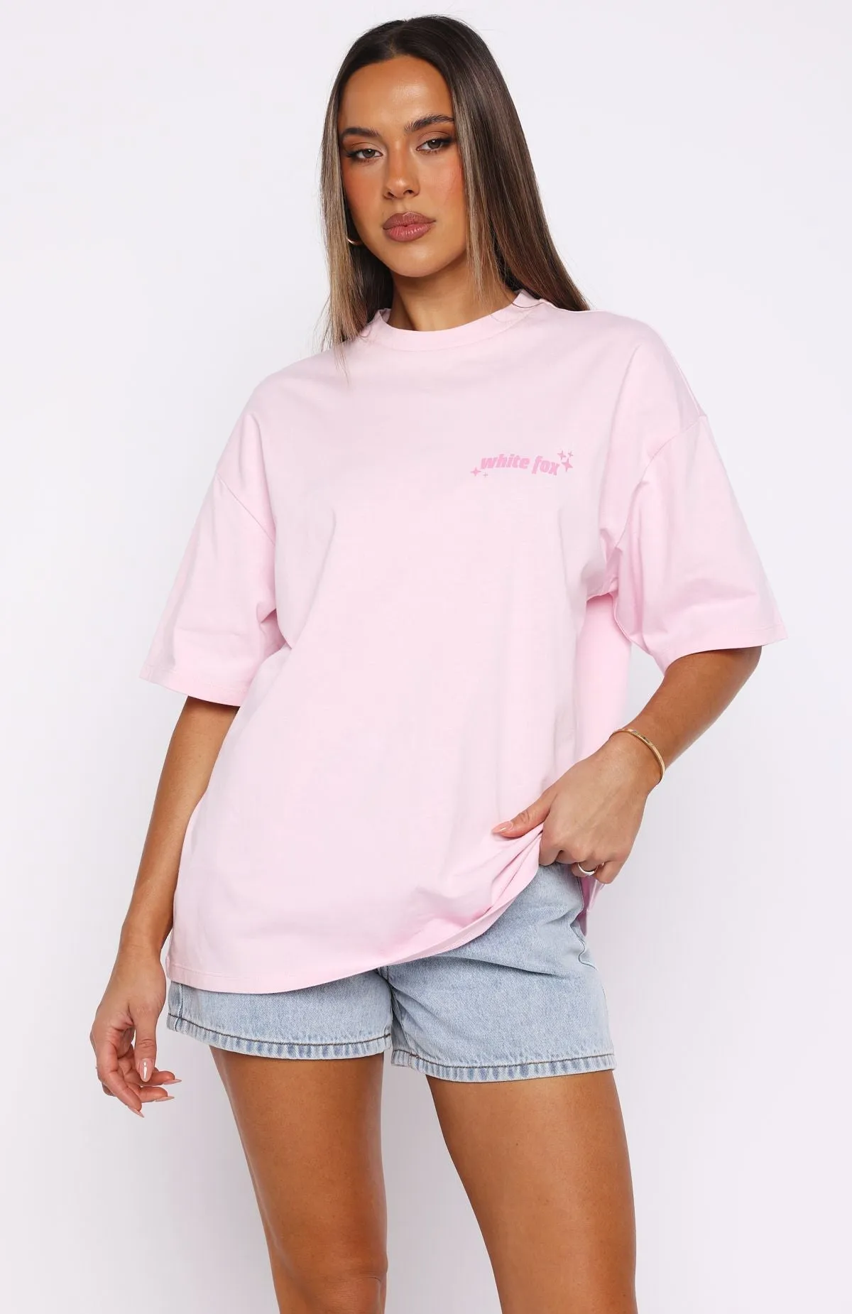 Pretty In Print Oversized Tee Pink sold by White Fox Boutique product image thumbnail 3