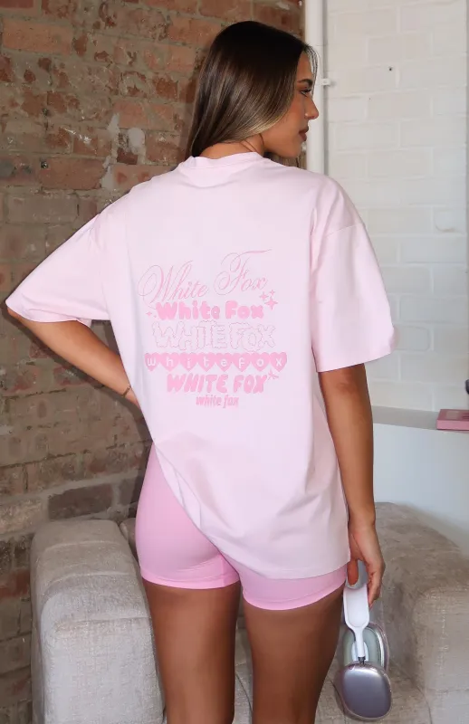 Pretty In Print Oversized Tee Pink sold by White Fox Boutique