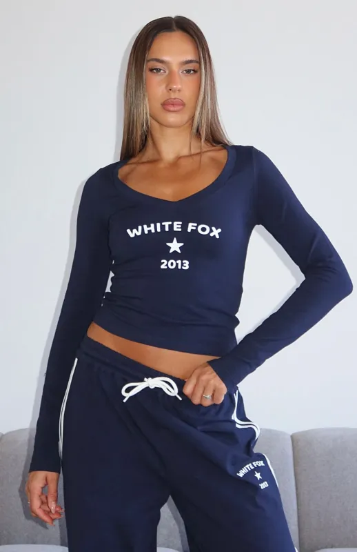 Found You Out Long Sleeve Top Navy sold by White Fox Boutique