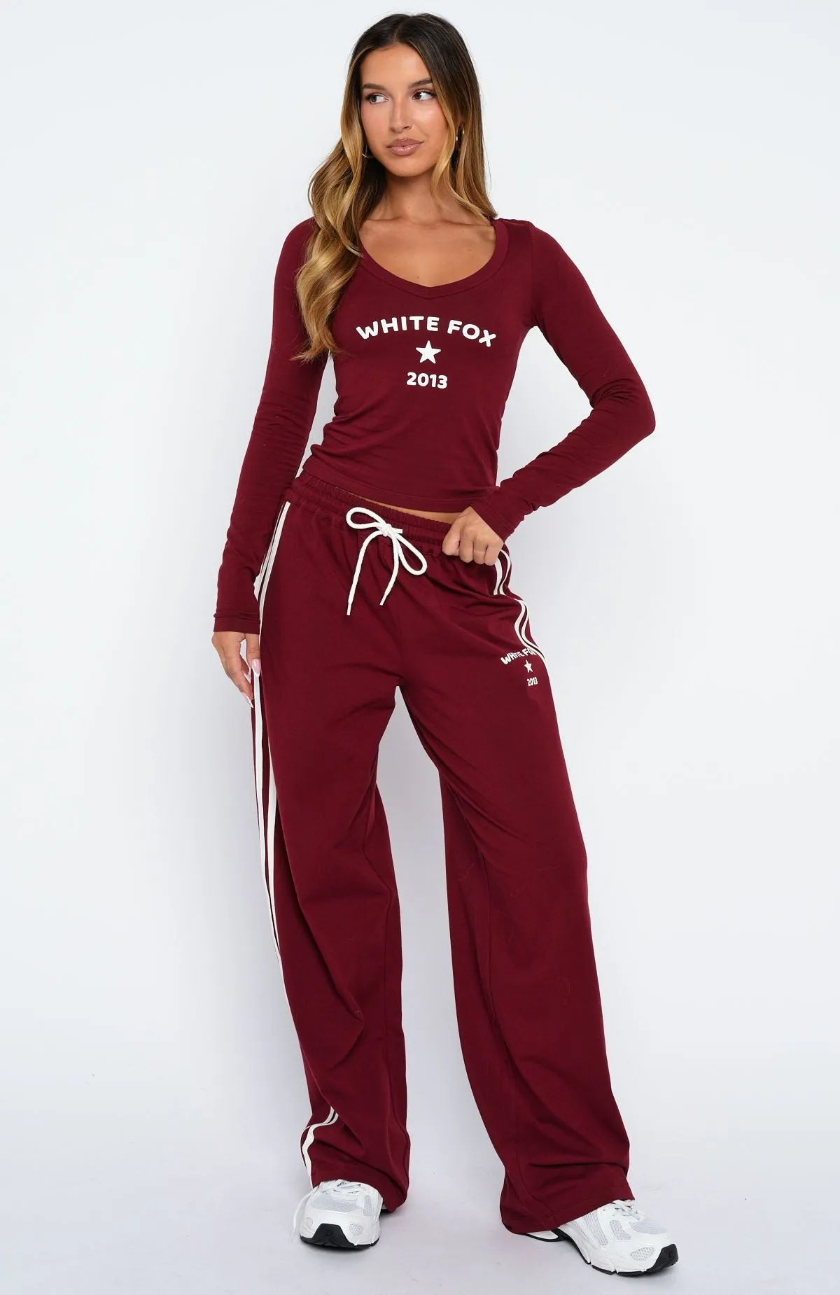 Found You Out Long Sleeve Top Burgundy sold by White Fox Boutique product image thumbnail 5