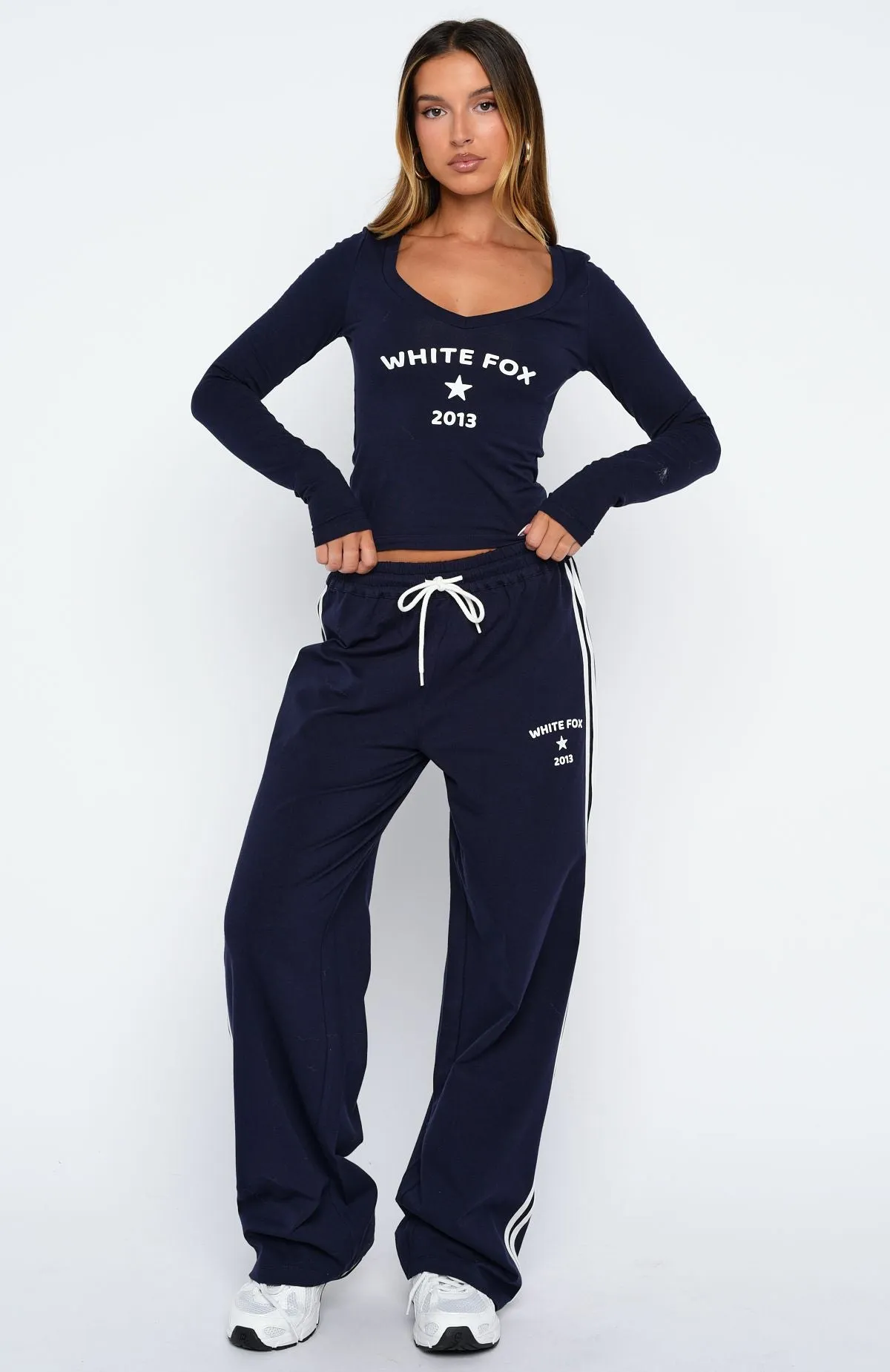 Found You Out Track Pants Navy sold by White Fox Boutique product image thumbnail 2