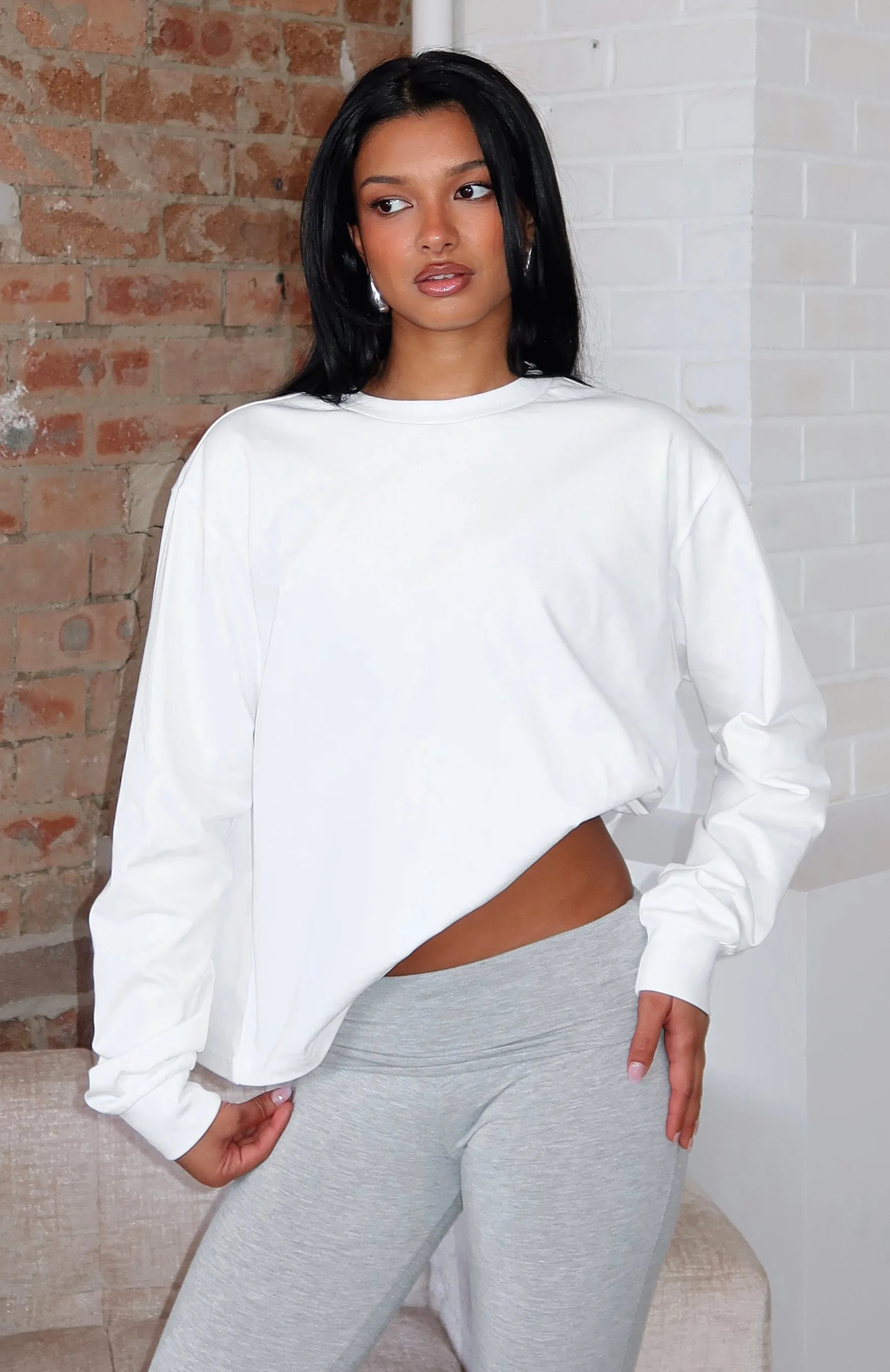 Staying Ahead Long Sleeve Tee White sold by White Fox Boutique