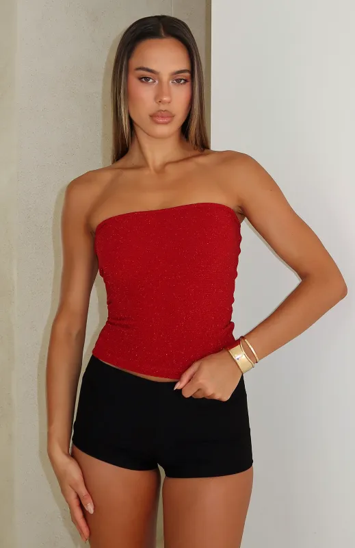 Passing By You Strapless Top Red sold by White Fox Boutique