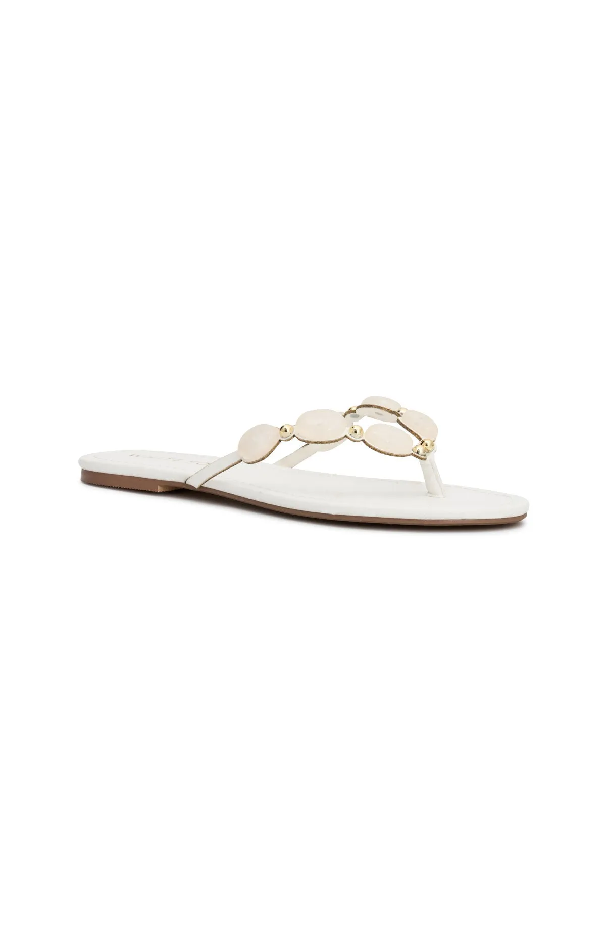 Kira Beaded Thong Sandals White sold by White Fox Boutique product image thumbnail 2