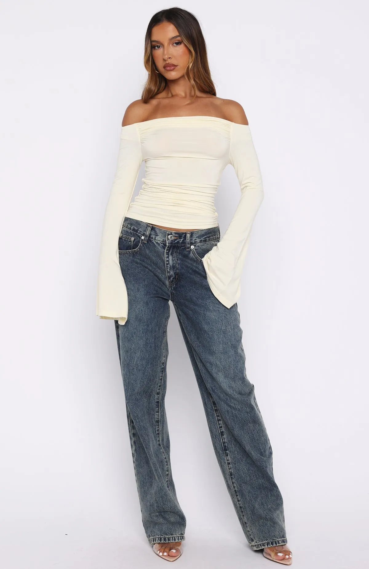 Perfect Night Long Sleeve Top Cream sold by White Fox Boutique product image thumbnail 5