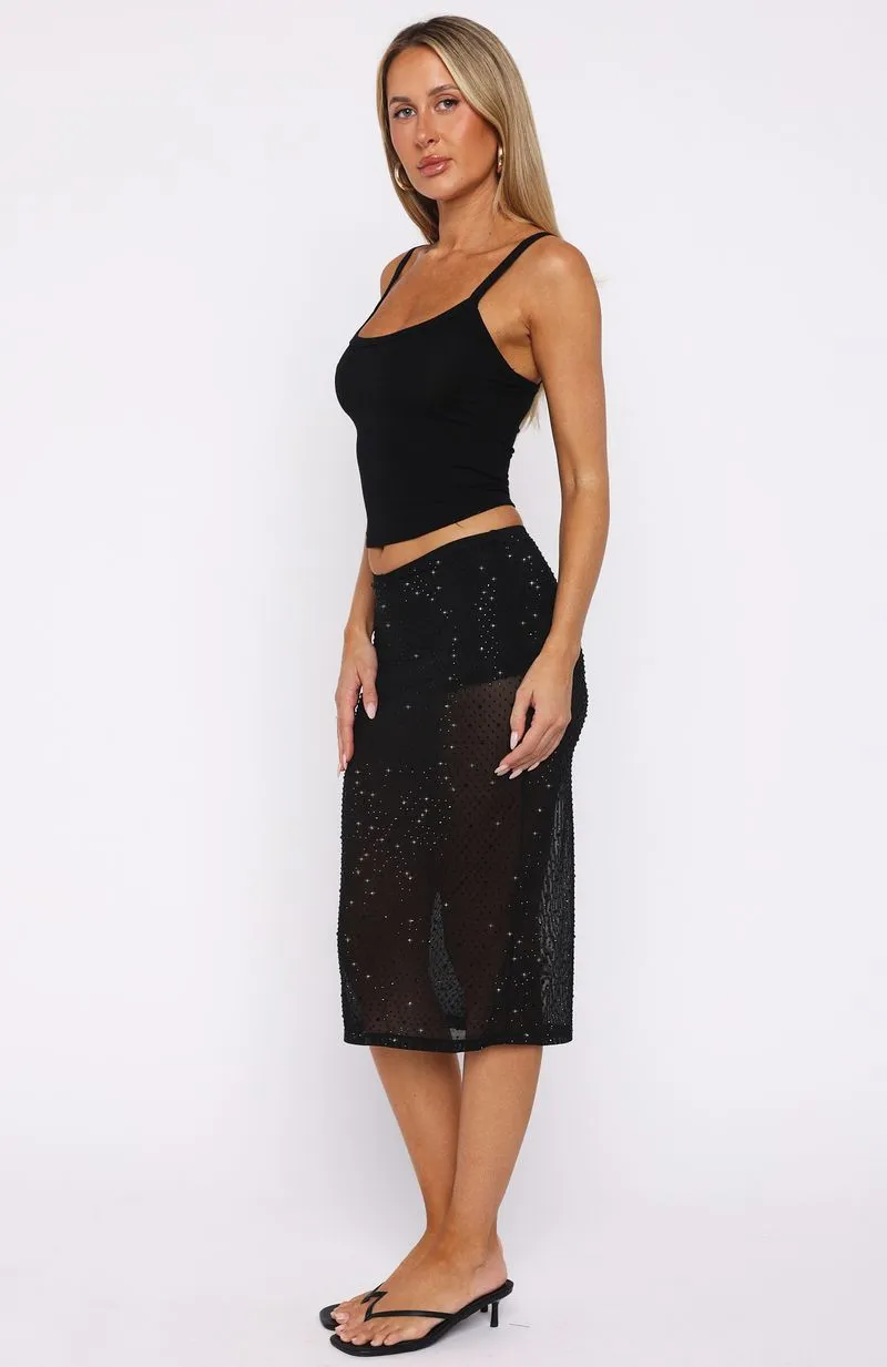 Obsidian Love Embellished Midi Skirt Black sold by White Fox Boutique product image thumbnail 5