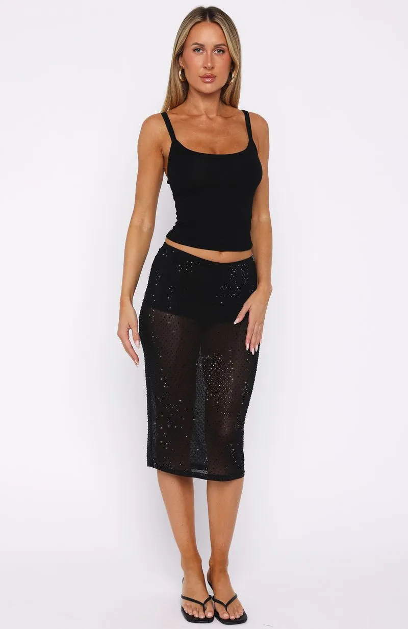 Obsidian Love Embellished Midi Skirt Black sold by White Fox Boutique product image thumbnail 3