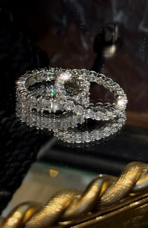 Mazie Ring Set Silver made by White Fox Boutique