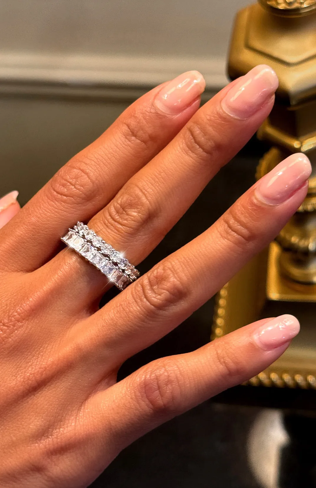 Mazie Ring Set Silver sold by White Fox Boutique product image thumbnail 2