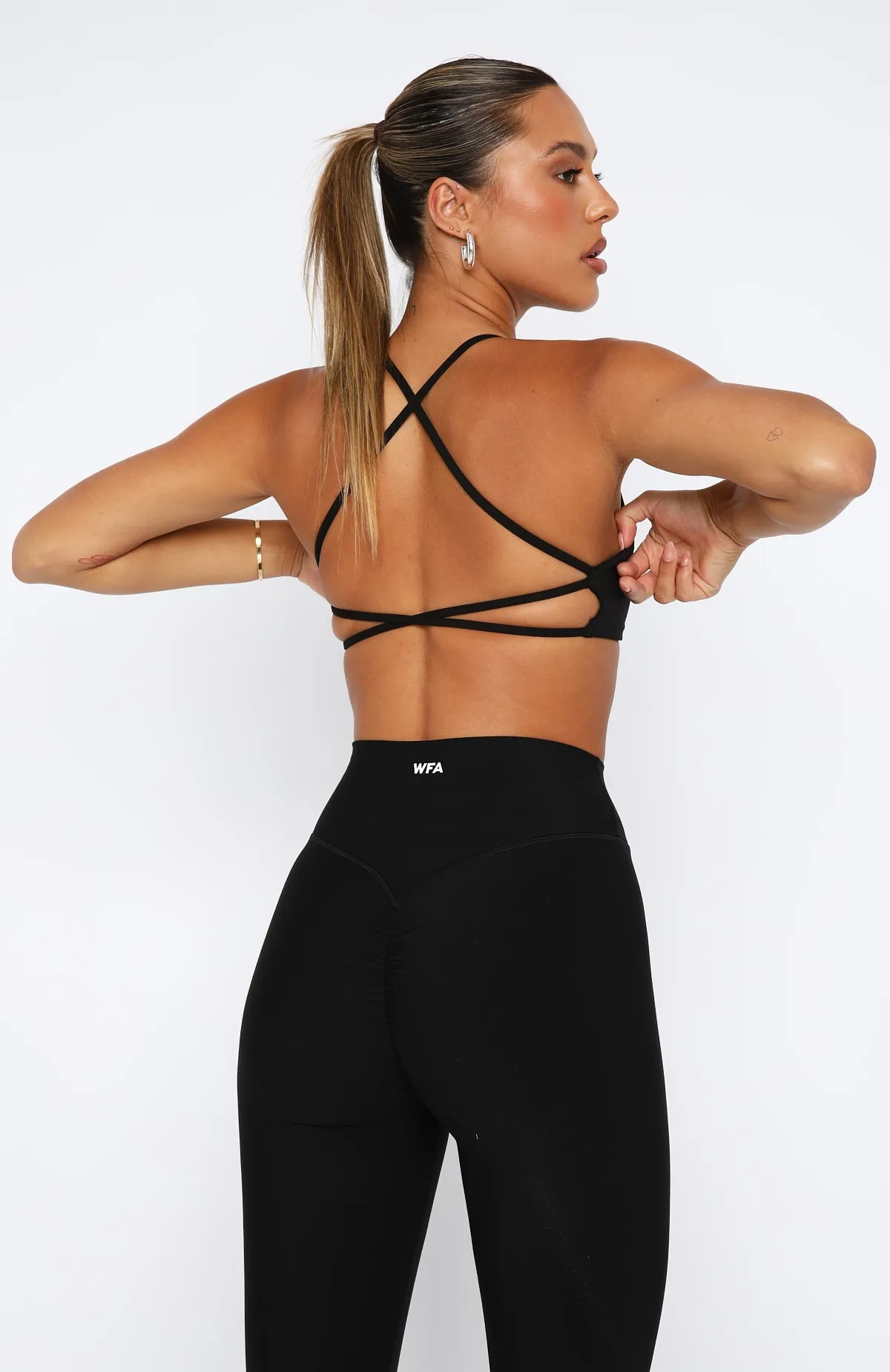 She's Healthy Sports Crop Black sold by White Fox Boutique product image thumbnail 4