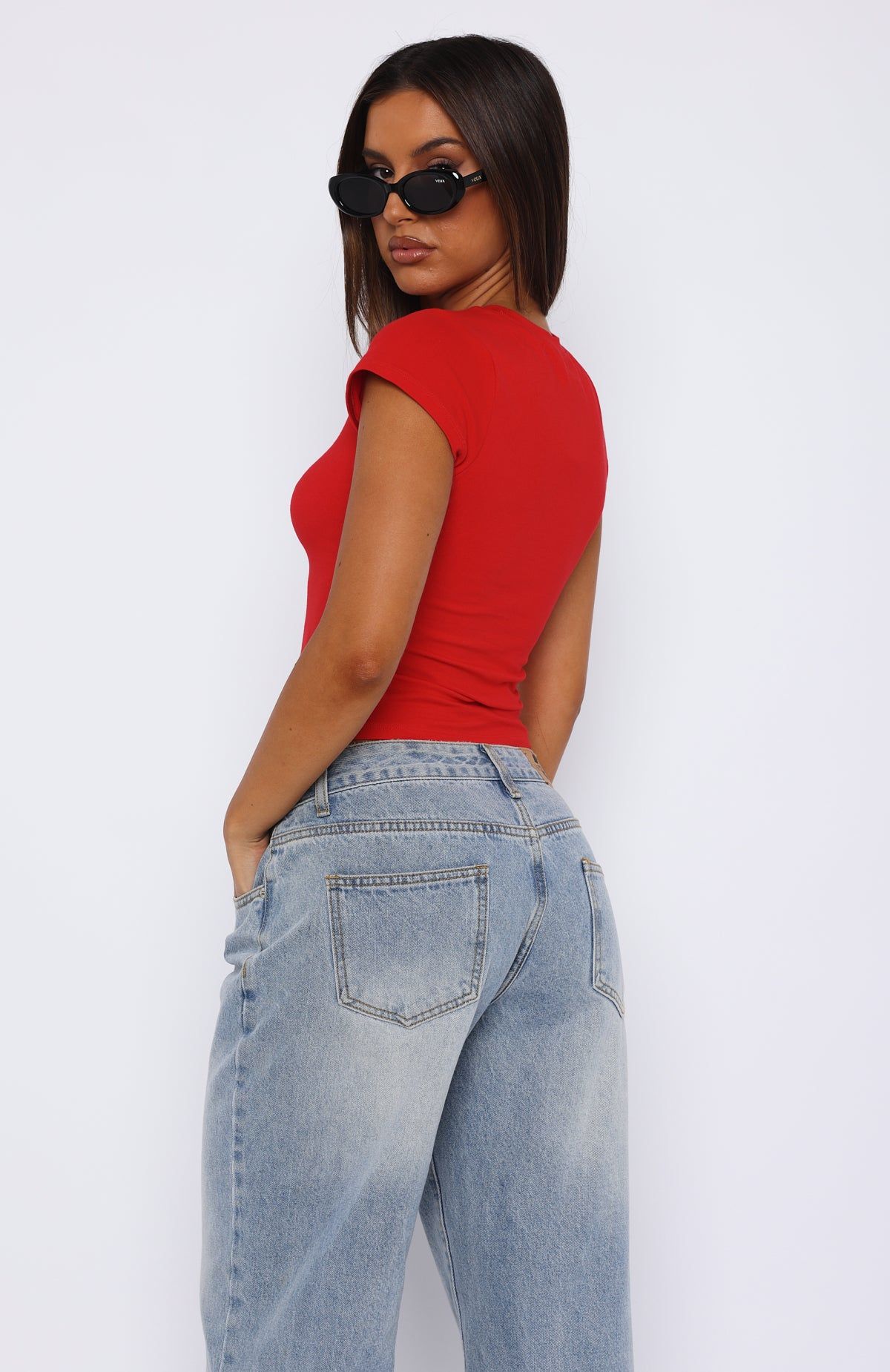 Going Global Baby Tee Red sold by White Fox Boutique product image thumbnail 4