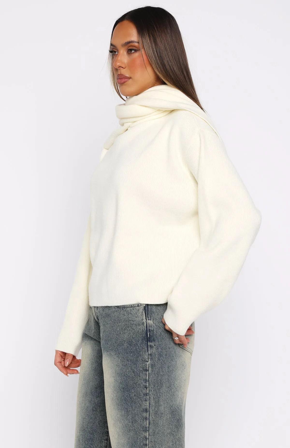 Luxe Layers Knit Sweater Cream sold by White Fox Boutique product image thumbnail 3