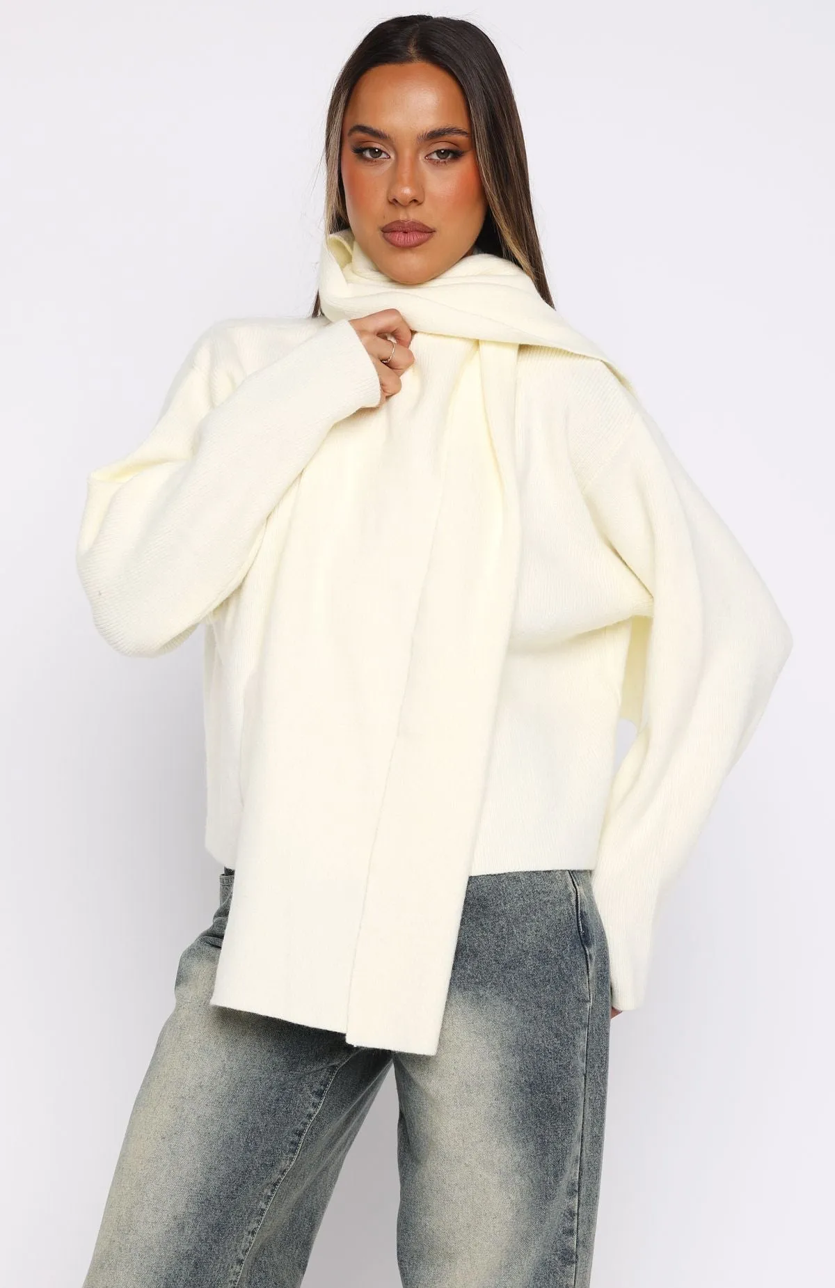 Luxe Layers Knit Sweater Cream sold by White Fox Boutique product image thumbnail 2