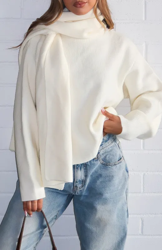 Luxe Layers Knit Sweater Cream sold by White Fox Boutique