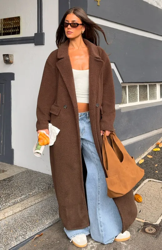 Got To Go Teddy Coat Coffee sold by White Fox Boutique