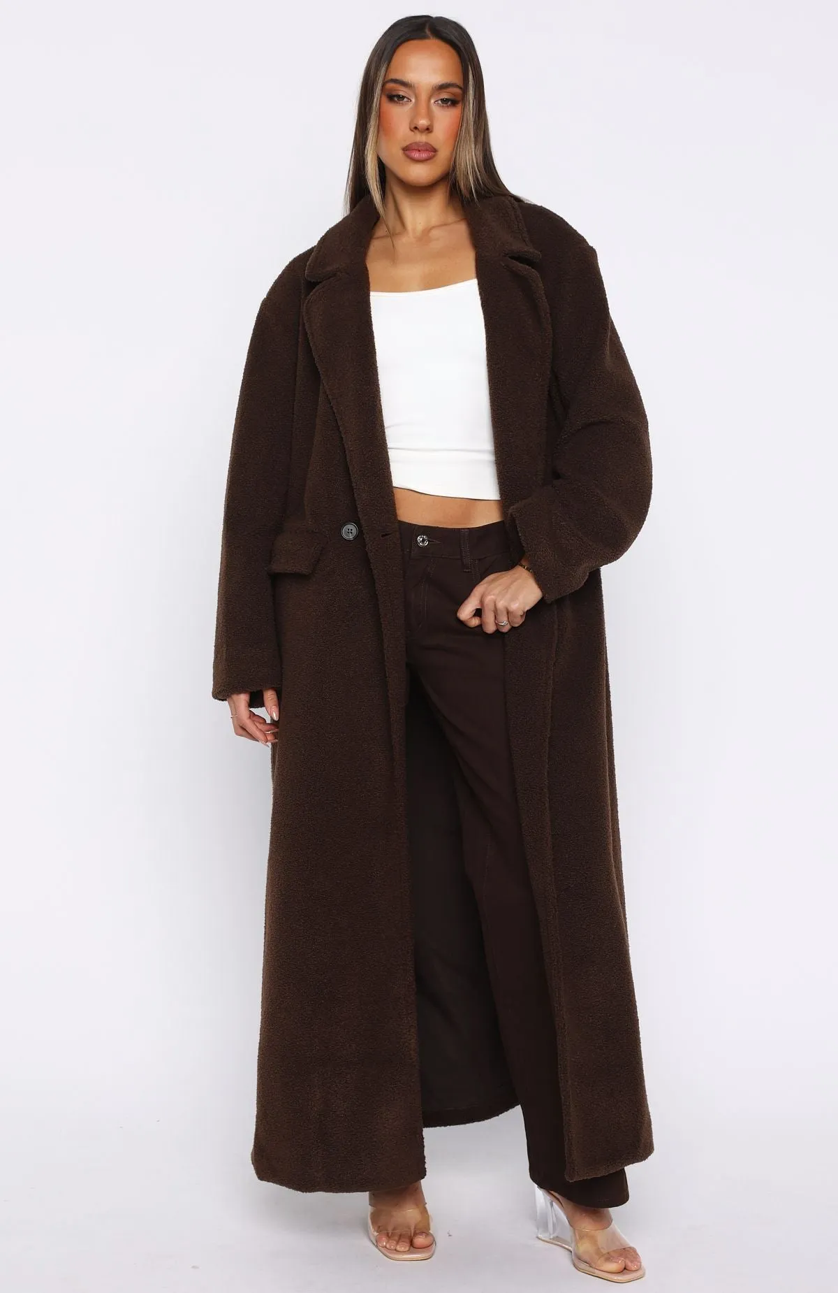 Got To Go Teddy Coat Coffee sold by White Fox Boutique product image thumbnail 2