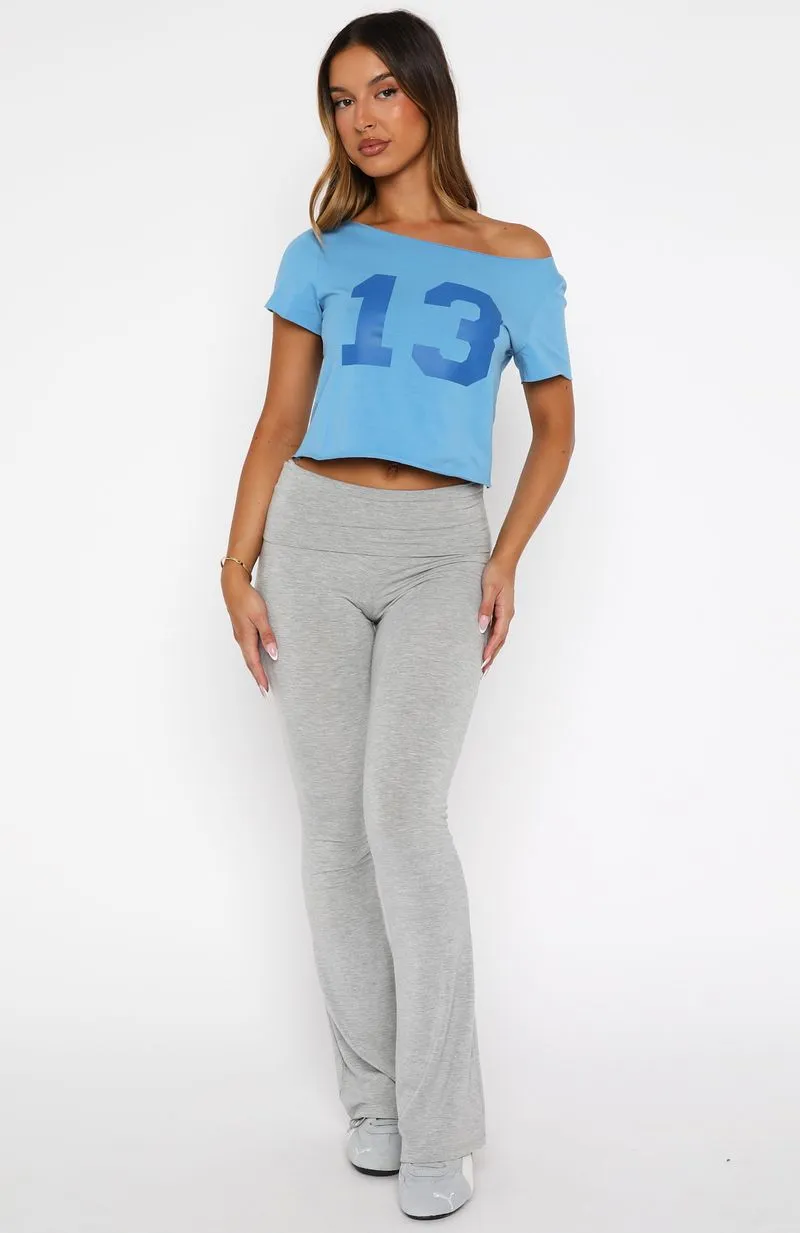 Whenever You're Ready Off Shoulder Relaxed Tee Blue sold by White Fox Boutique product image thumbnail 5