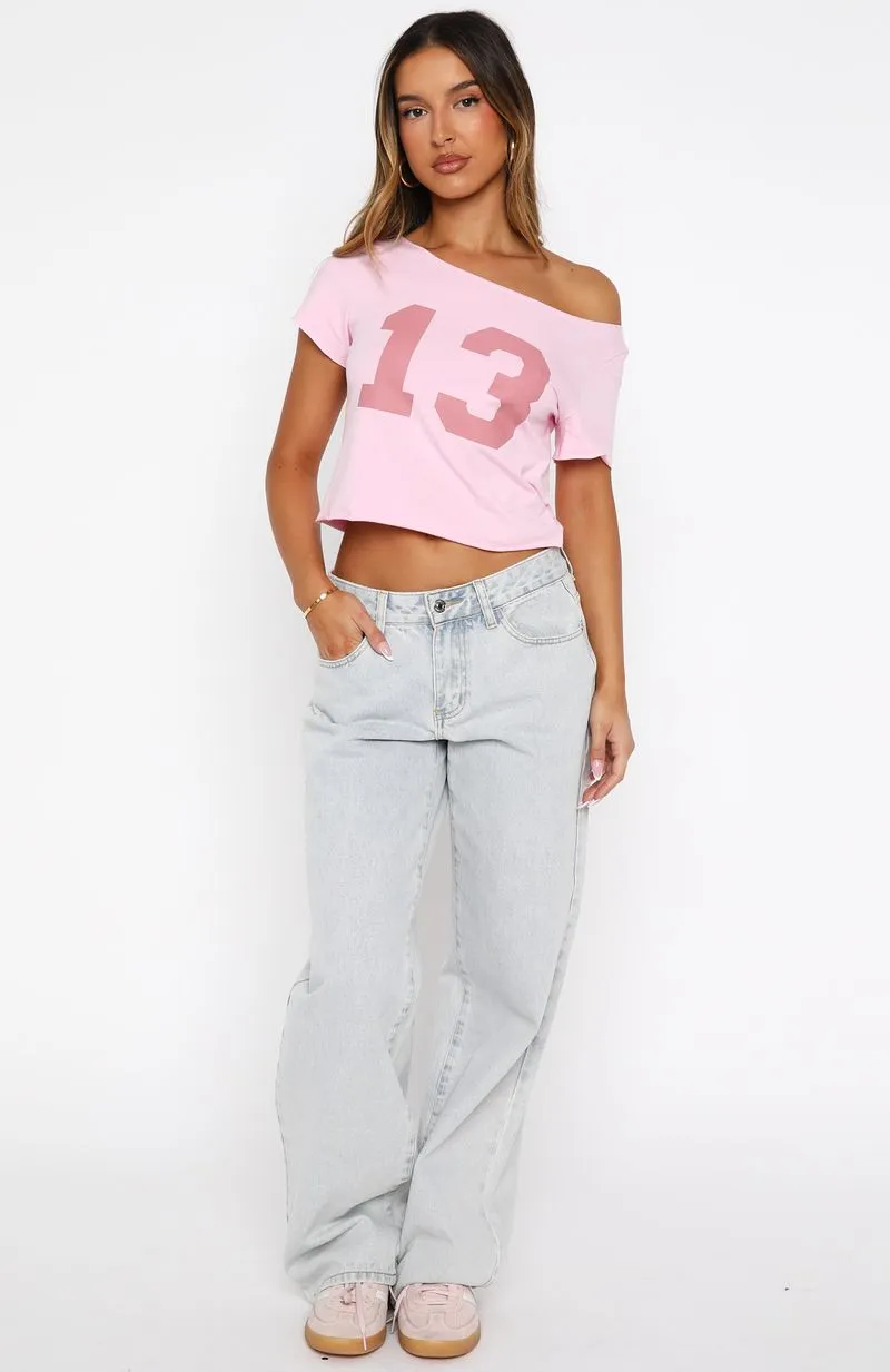 Whenever You're Ready Off Shoulder Relaxed Tee Pink sold by White Fox Boutique product image thumbnail 5
