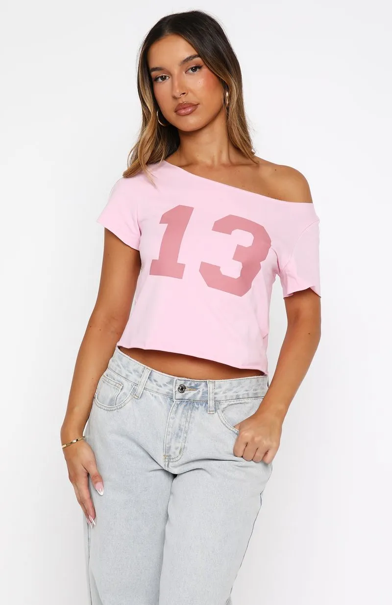 Whenever You're Ready Off Shoulder Relaxed Tee Pink sold by White Fox Boutique product image thumbnail 2