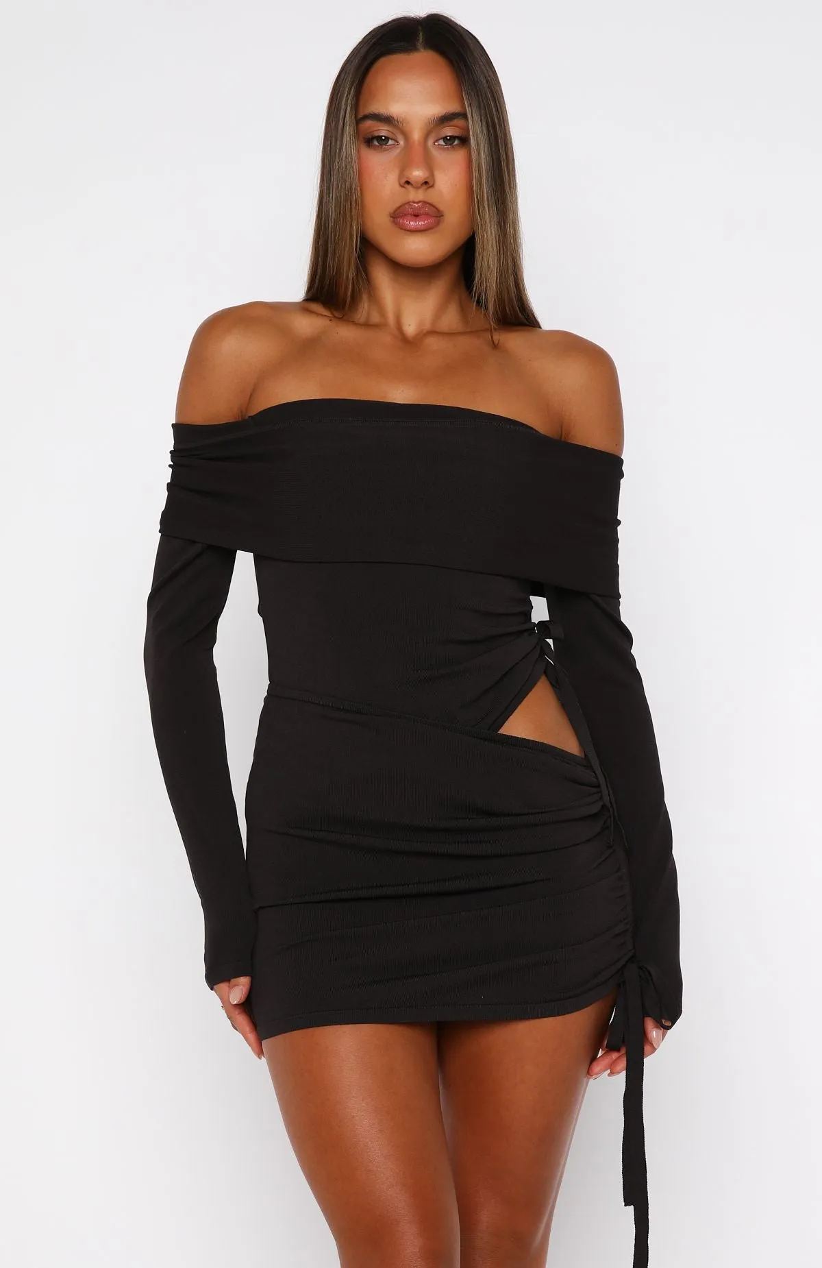 Sweet Sting Long Sleeve Mini Dress Chocolate sold by White Fox Boutique product image thumbnail 2