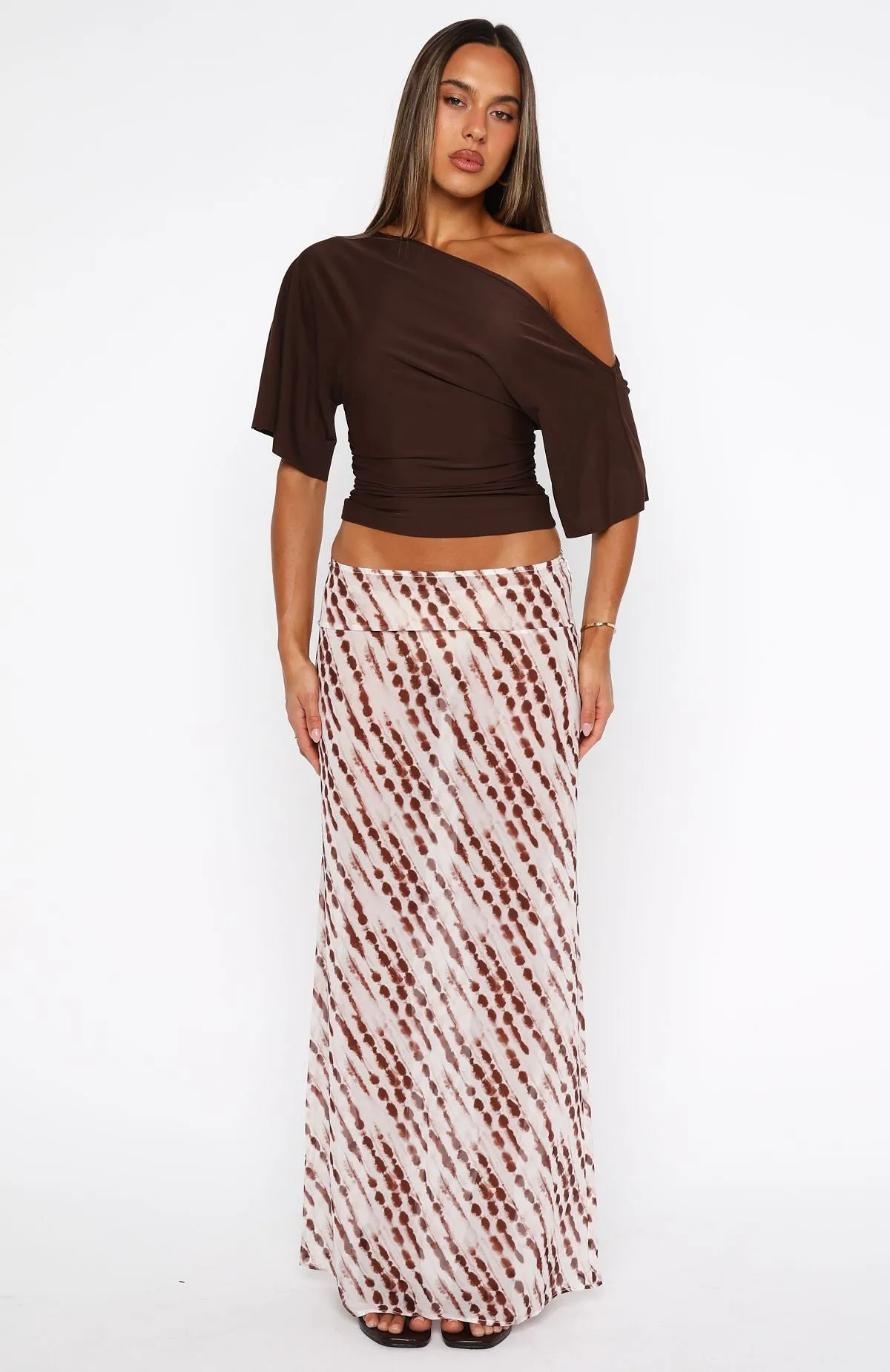 Sunday Strolls Maxi Skirt Espresso Mist sold by White Fox Boutique product image thumbnail 2