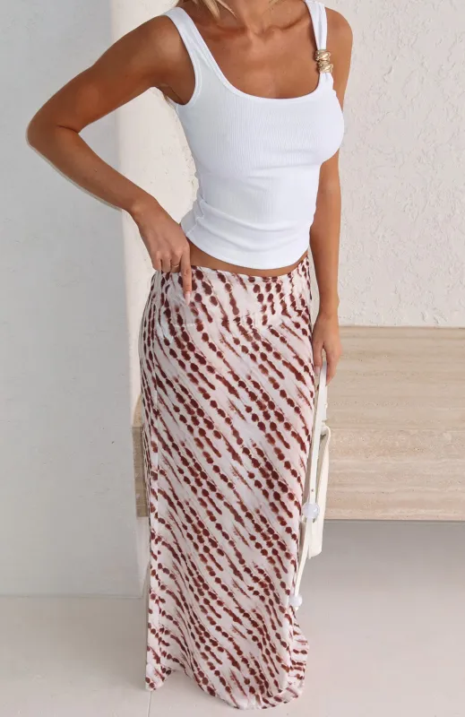 Sunday Strolls Maxi Skirt Espresso Mist sold by White Fox Boutique