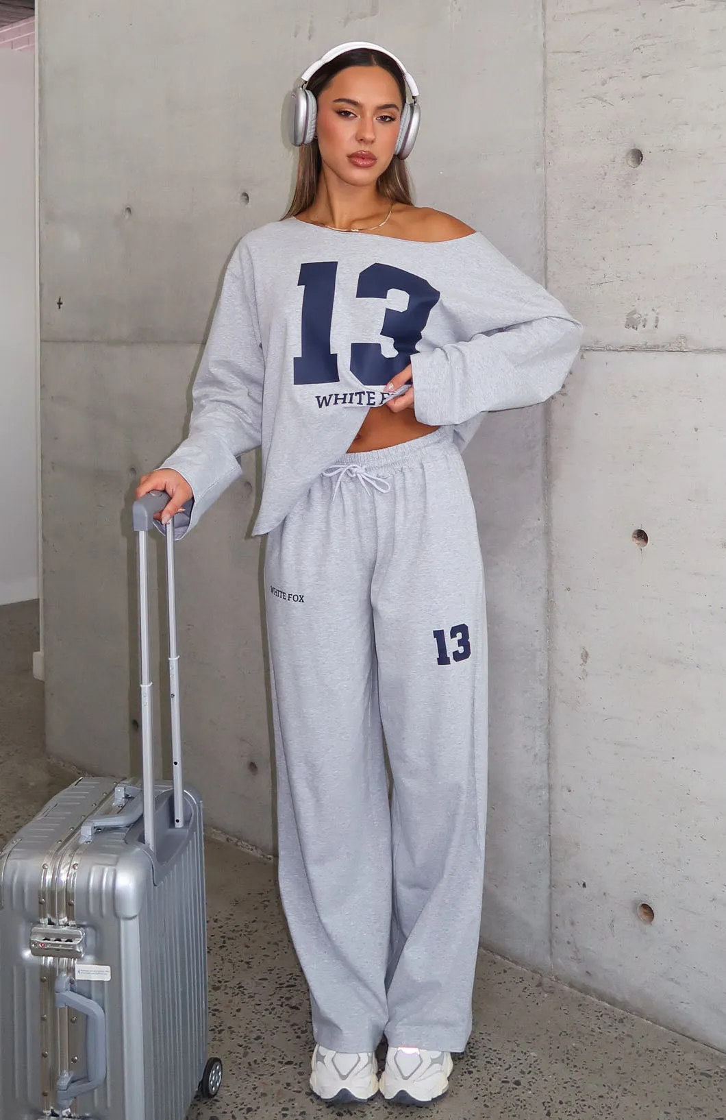 Only One Left Track Pants Grey Marle sold by White Fox Boutique