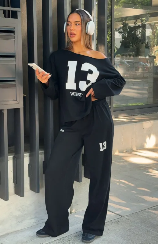 Only One Left Track Pants Black sold by White Fox Boutique